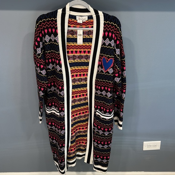 New NWT By Anthropologie Printed Duster Cardigan Sweater - Picture 5 of 10